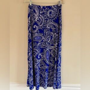 Rafaella Blue & White Paisley Maxi Skirt Size S